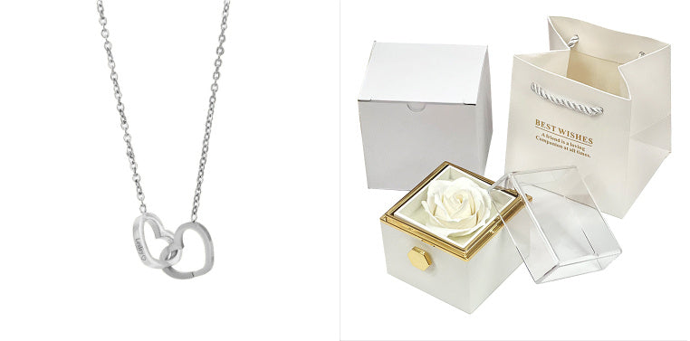 Rotating Flower Rose Gift Box Creative Rotating Rose Jewelry Packaging Box Valentine's Day Gift For Women