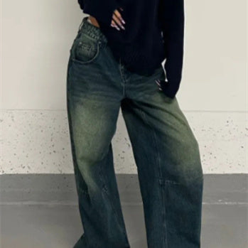 Plus Size Idle Style Retro Washed Jeans For Women